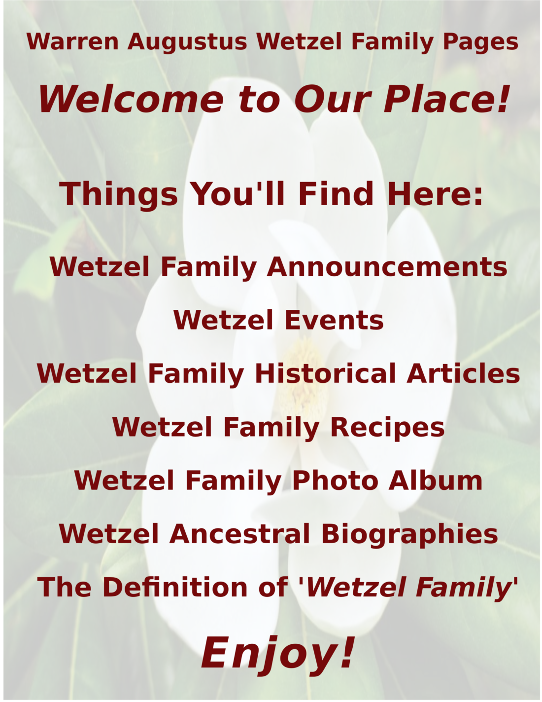 Welcome Page